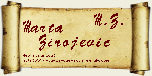 Marta Zirojević vizit kartica